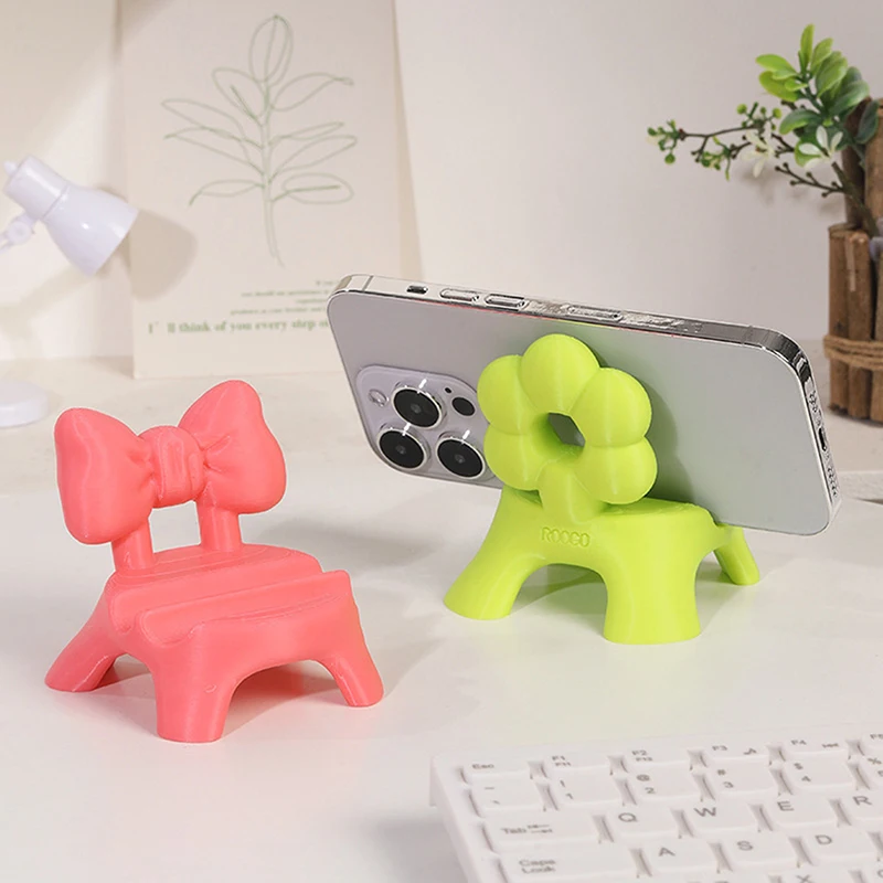 1pc Dopamine Color Creative Stool Phone Stand, Desktop Office Desk Fun Decor, Tablet Support Holder, Photo Frame Stand