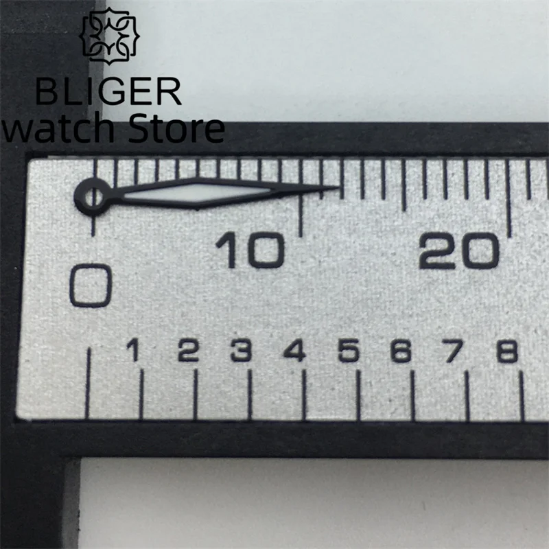BLIGER 실버 블랙 포인터, 녹색 발광 포인터, NH35 NH36 무브먼트에 적합