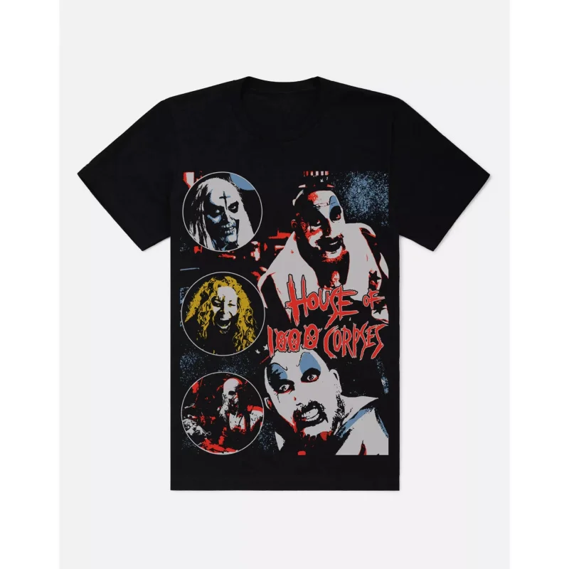 

0422 Retro Horror Movie House of 1000 corpses Scary Halloween Gift t shirt Rob zombie Captain spaulding Graphic clothes S-6xl
