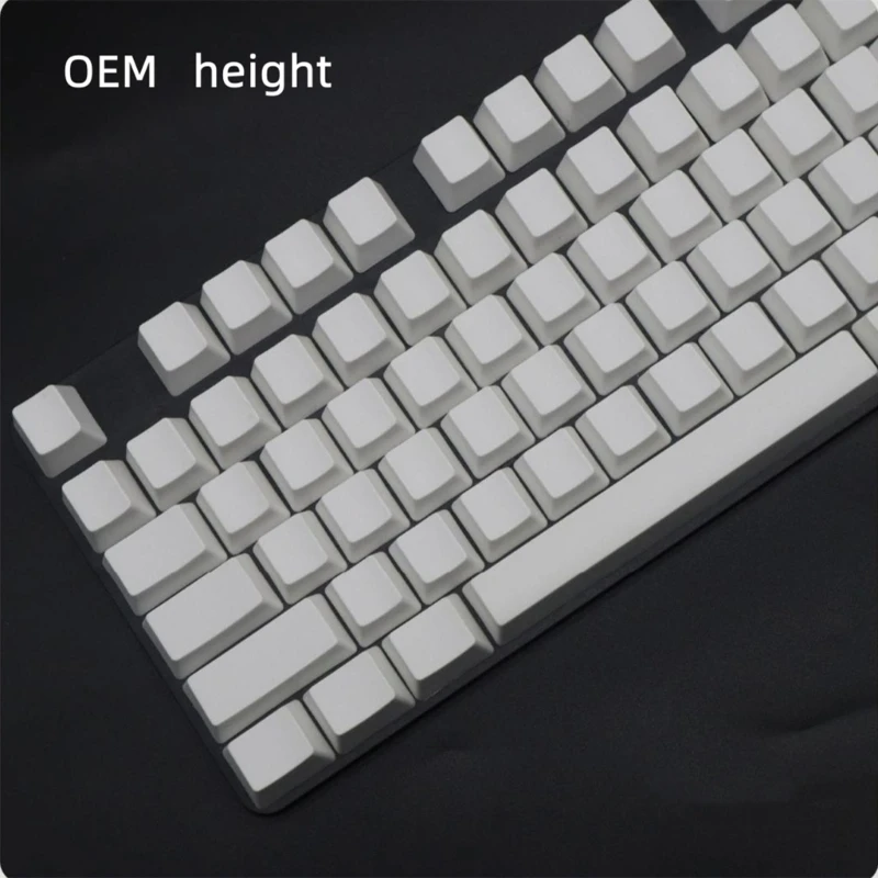 108Pcs PBT Blank DIY Keycap Mechanical Keyboard Cherry OEM XDA No Print White Keycap Set for Cherry MX Switches H8WD