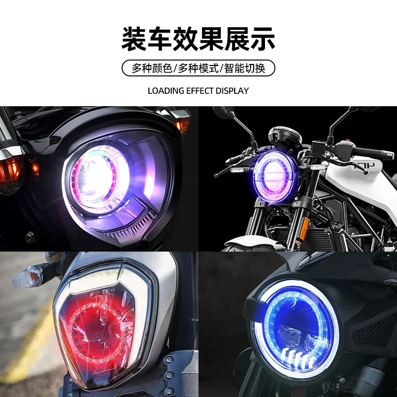 

1 шт. 2,5 дюйма 5D кристалл ангельские глазки кожухи управление через приложение RGB DRL чехлы для проектора регулируемая яркость указатель поворота с динамикой