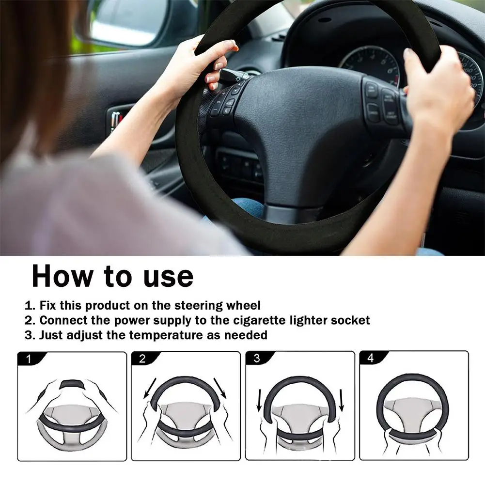 Car Steering Wheel Cover Rechargeable Winter Heated Hand Warmer Steering Wheel Protector Covers For auto Accessories