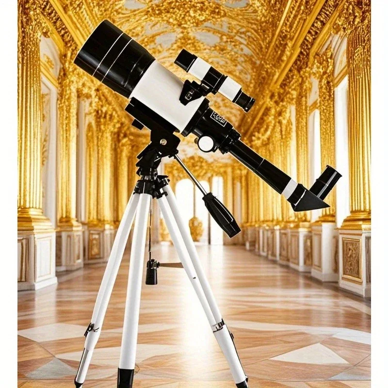 

Струмический монокуляр телескопа 70300 со штативом и адаптером для телефона, портативный телескоп для наблюдения за звездами!