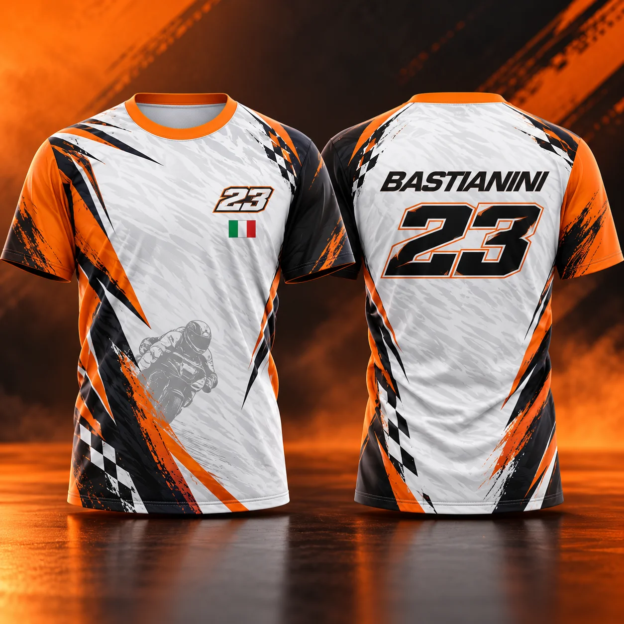 Bastianini 23 Mens Motorcycle Racing Jersey Summer Track Day Casual Streetwear Unisex Motorsport Fan Gift Athletic Graphic Shirt