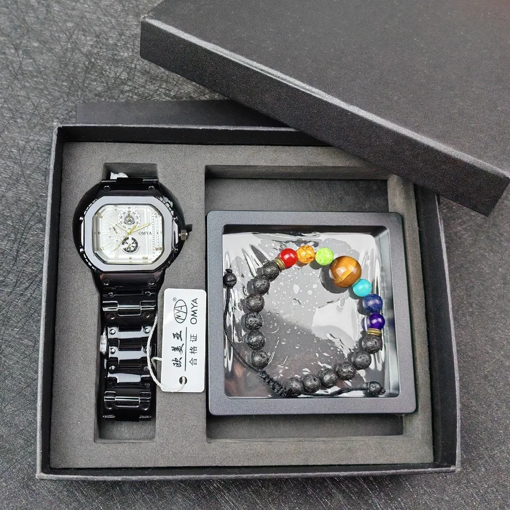 

Лучший бренд OMYA, мужские часы, набор браслетов с коробкой, роскошные часы для мужчин, модные мужские часы, набор браслетов, наручные часы Relogio