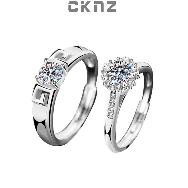 

Certified Real 0.5 Ct Moissanite Diamond Sterling 925 Silver Rings for Lovers or Couple Love Only CKNZ Luxury Jewelry