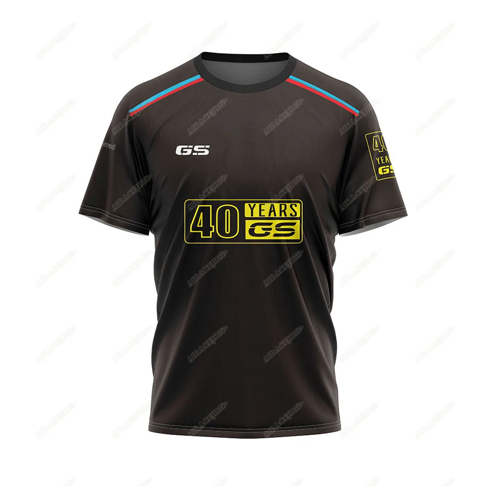 For BMW Racing GS 40 YEARS Motorrad R1250GS R1200GS F750GS T-Shirt Motorcycle ADVENTURE Black Yellow Summer Quick Dry Jerseys