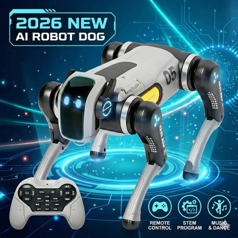 2026 New AI Bionic RC Robot Dog Voice Touch Control Programmable Stunt Dancing STEM Educational Toy For Boys Girls