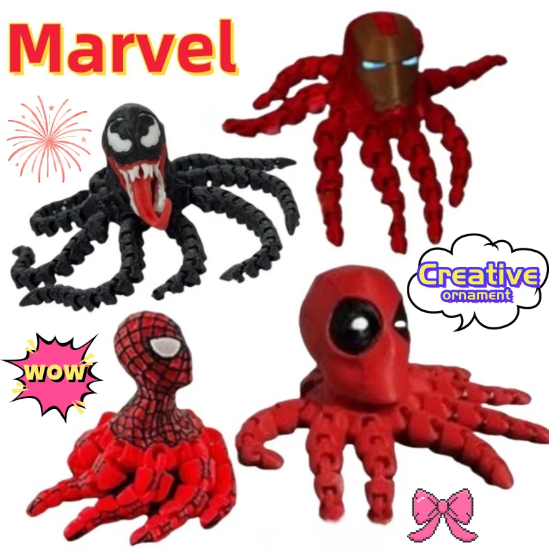 تماثيل ألعاب Marvel The Avengers Spiderman Venom ثنائية الأبعاد للأولاد، هدايا عيد ميلاد عالية الجودة لتزيين سطح المكتب