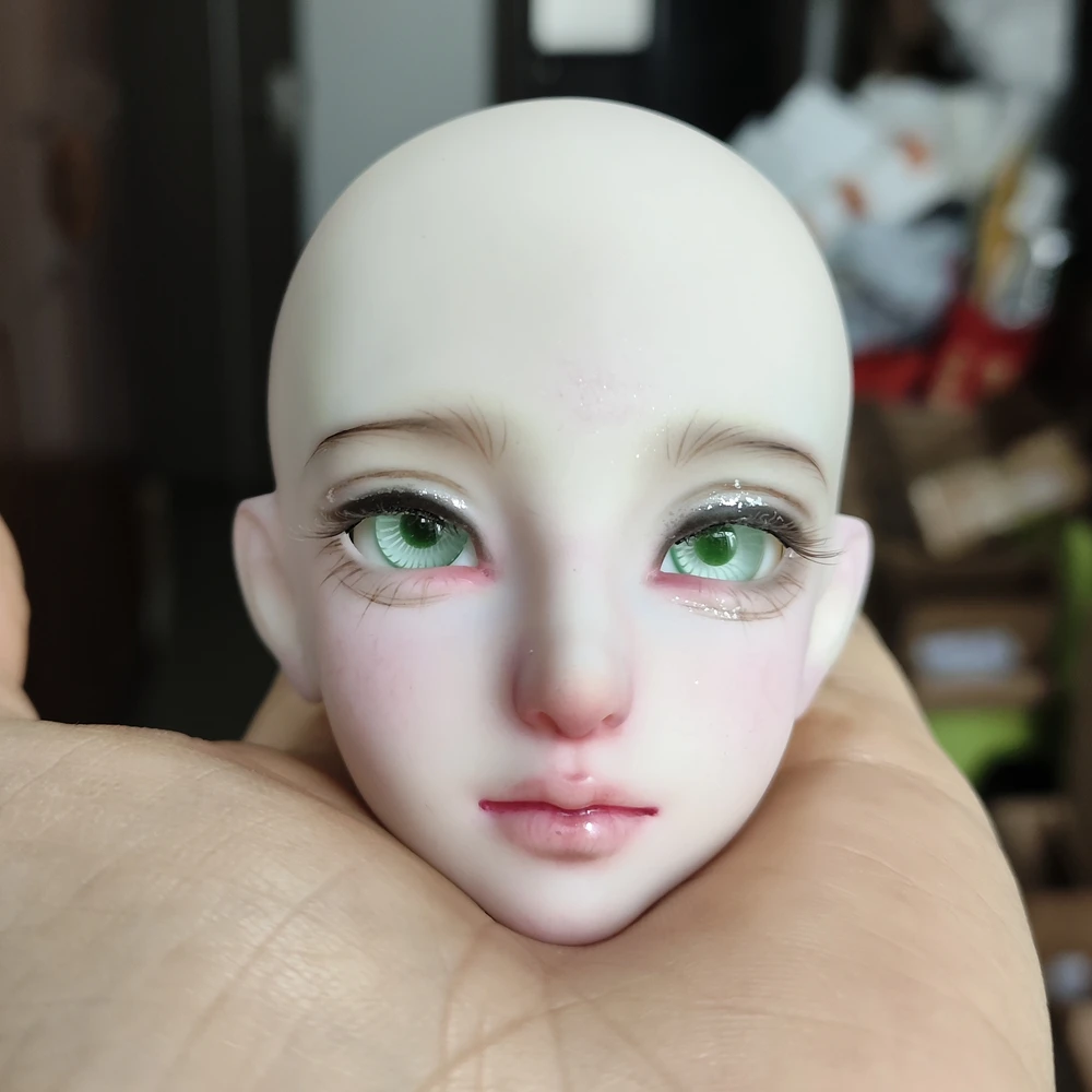 

1/4 bjd doll practice pink head with makeup doll accessories PVC vinyl A LIANG