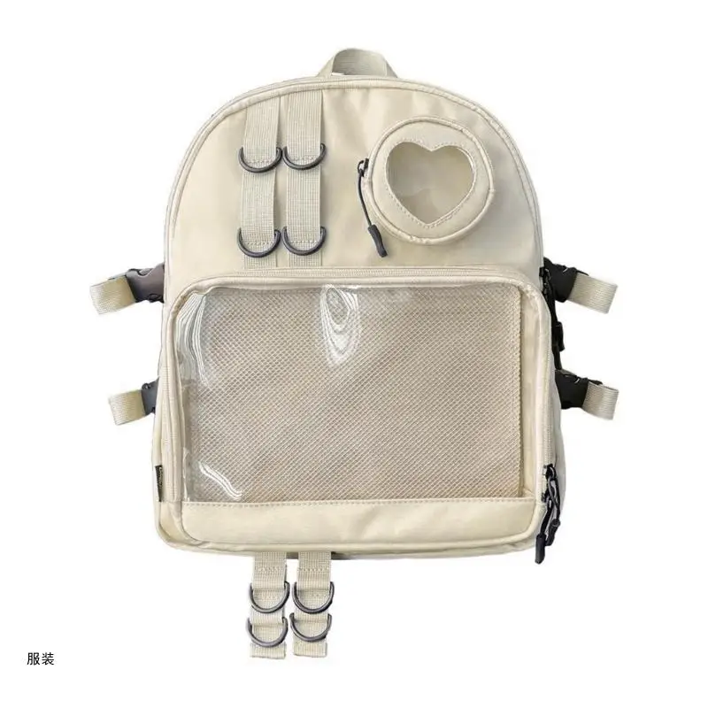 D0UD Mochila Feminina Transparente para Estudantes Mochila Estilo Coreano Mochila Estética