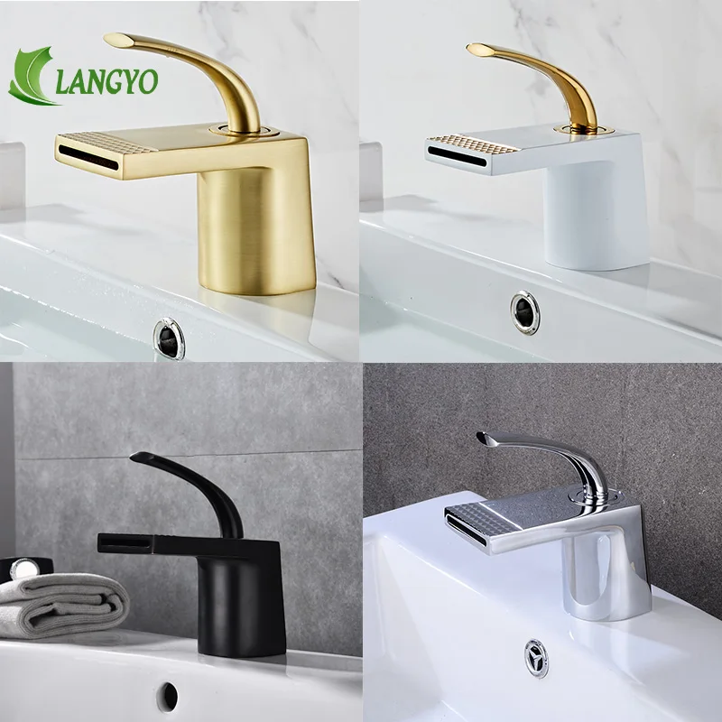 

Becola Colorful Waterfall Basin Faucets Cold Hot Water Single Handle Hole Taps Deck Mount Solid Brass Bathroom Faucet