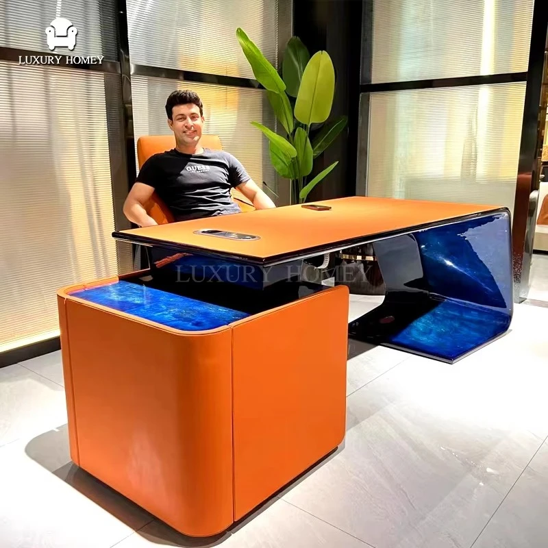 Homey Modern Solid Wood Commercial Office Desk for Home Office Office Building & Villas