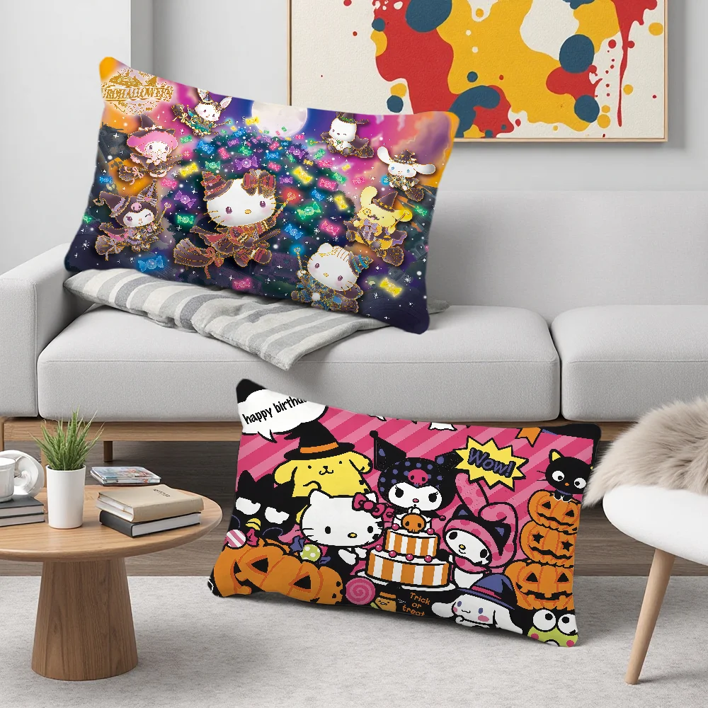 غطاء الوسادة وسادة مستطيلة SRO m-Melody غطاء الفن k-kuromi المنزل أريكة غرفة المعيشة مضحك مقهى هالوين المخدة #1