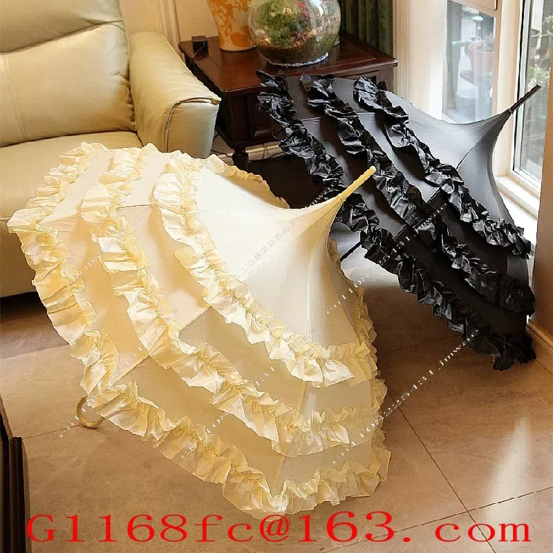 Lolita multi-layer skirt pleated skirt arched princess umbrella lace umbrella cosplay photography