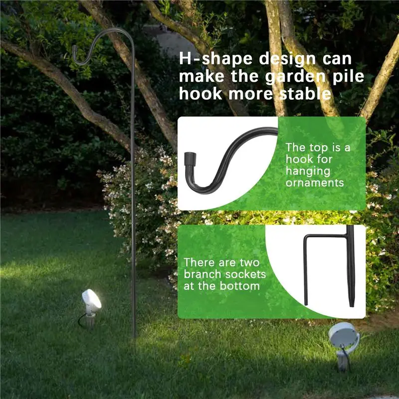 Y50A-Shepherd Hooks Rust Resistant Garden Stake Outdoor Metal Plant Stand Hanger Bird Feeder Pole