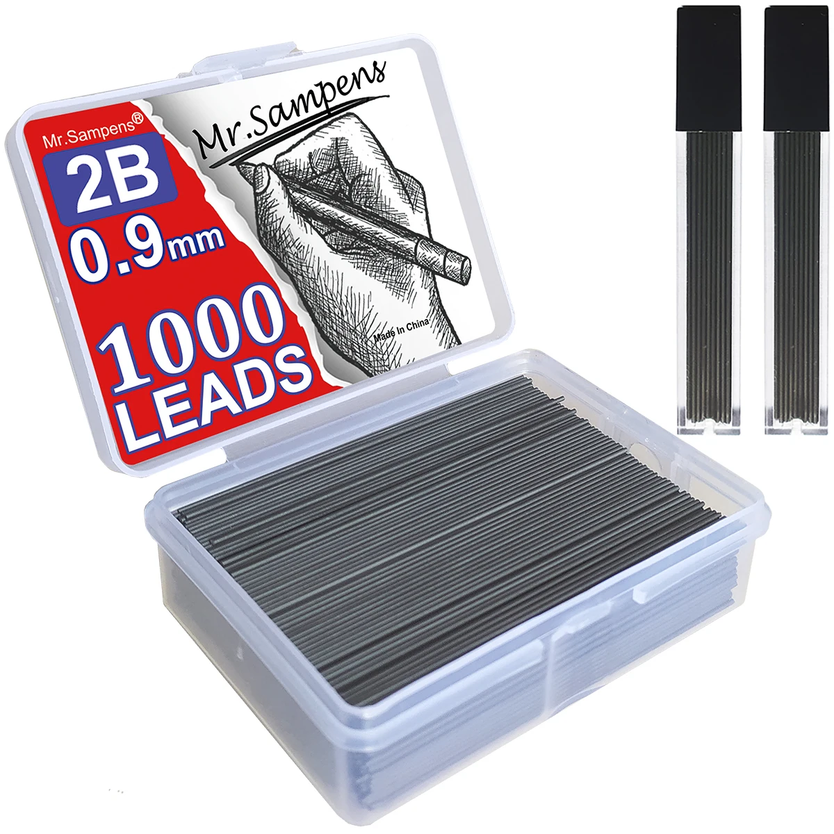 

1000 штук сверхбольших грифелей для карандашей диаметром 0,9 мм, оптовая упаковка для черчения и художественного рисования