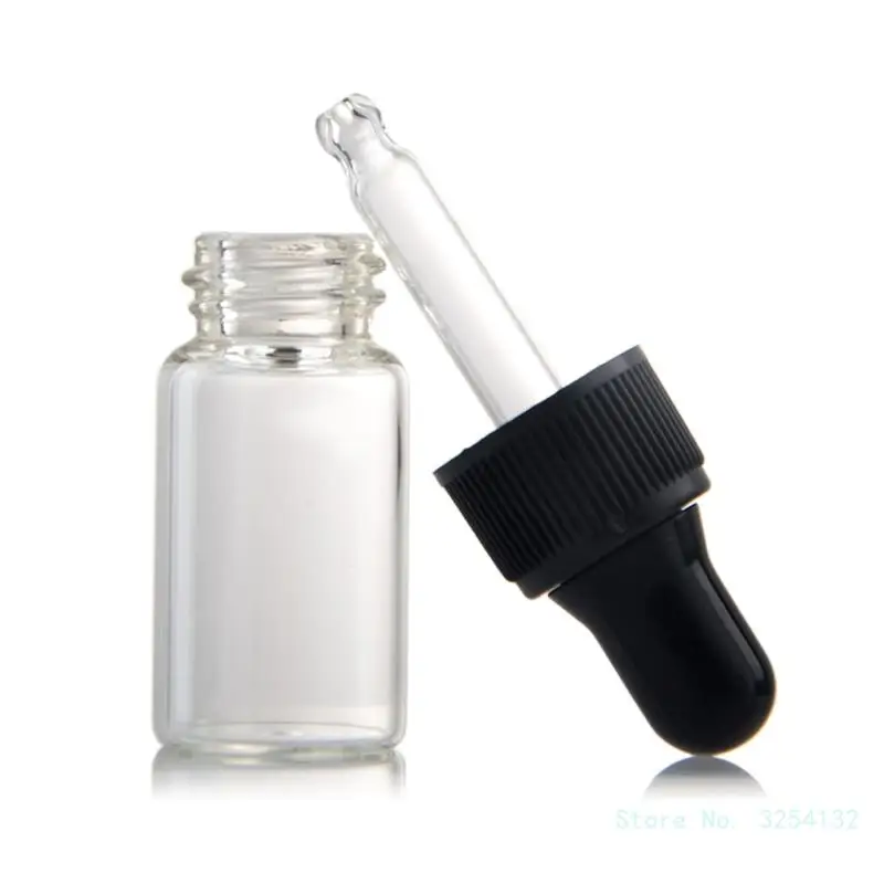 1ml/3ml Refillable Clear Mini Empty Glass Dropper Bottle Protable Travel Liquid Dispenser for Essential Oil Eye