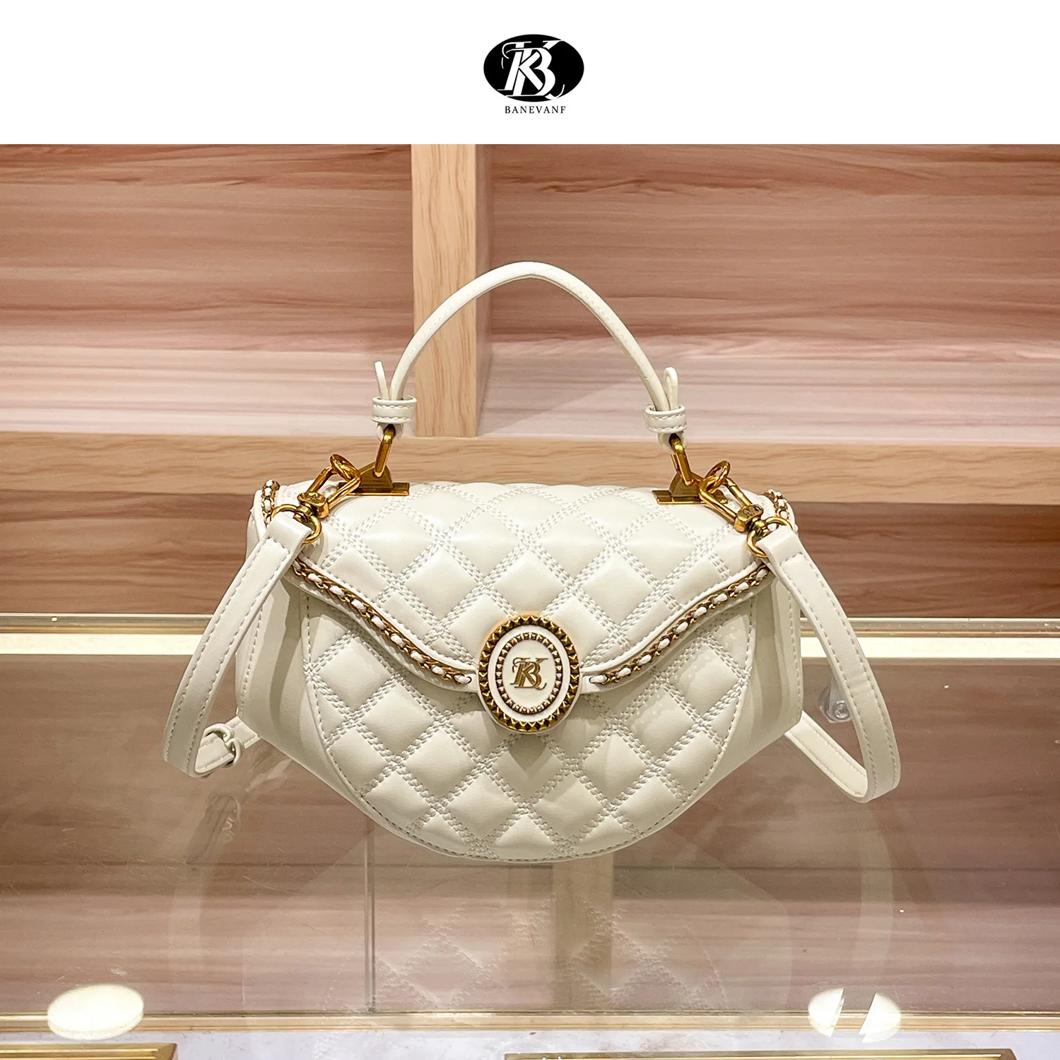 banevanf-genuine-leather-diamond-grid-saddle-bag-women's-new-2026-fashionable-shoulder-crossbody-bag-british-style-soft-handle