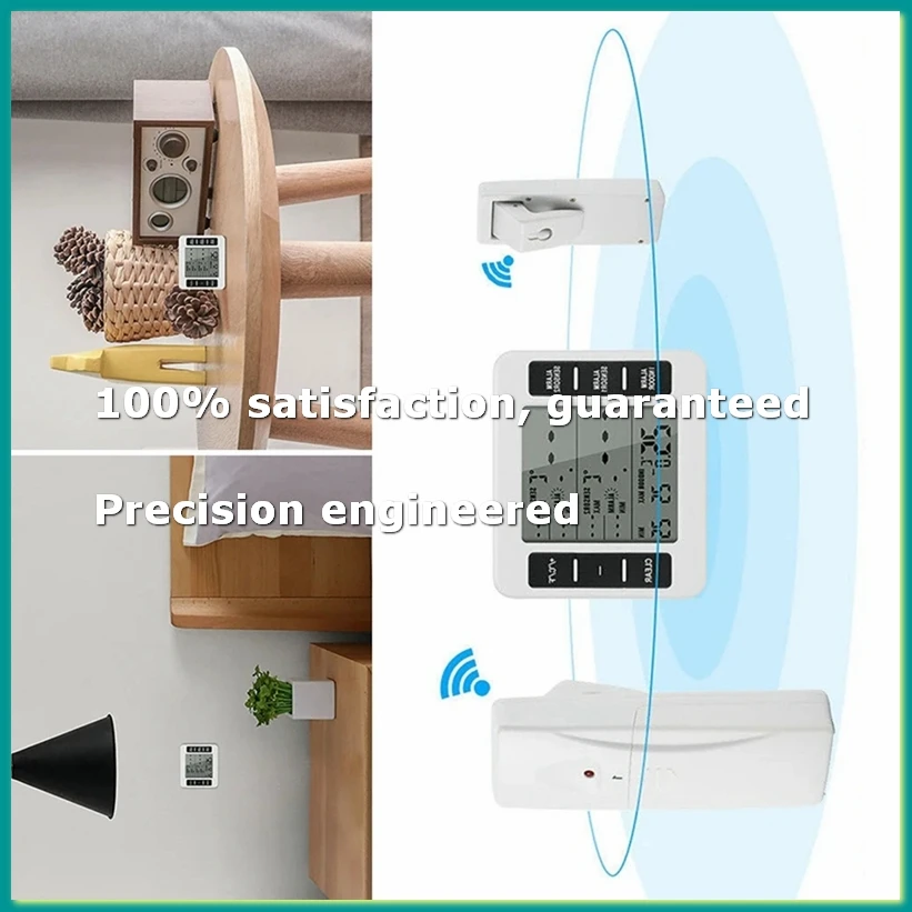 1Set Wireless Freezer Thermometer 2 Remote Sensors Alarm Low Temperature Refrigerator Thermometer Clock-A82Z