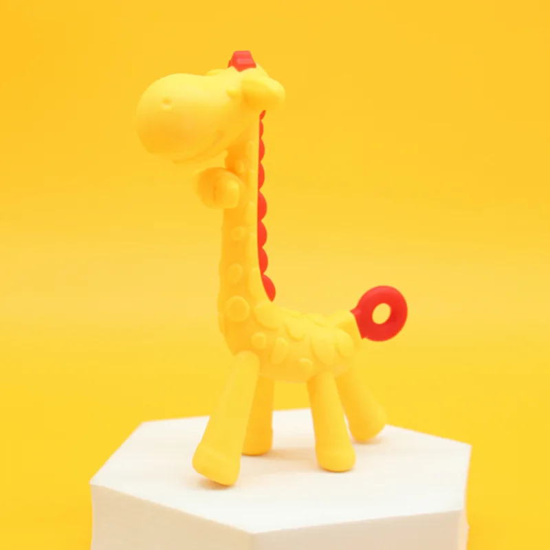 1/50pcs Silicone Toys Baby Silicone Giraffe Teethingers Children Cartoon Biting Gum Baby Teething Stick Toys Mother