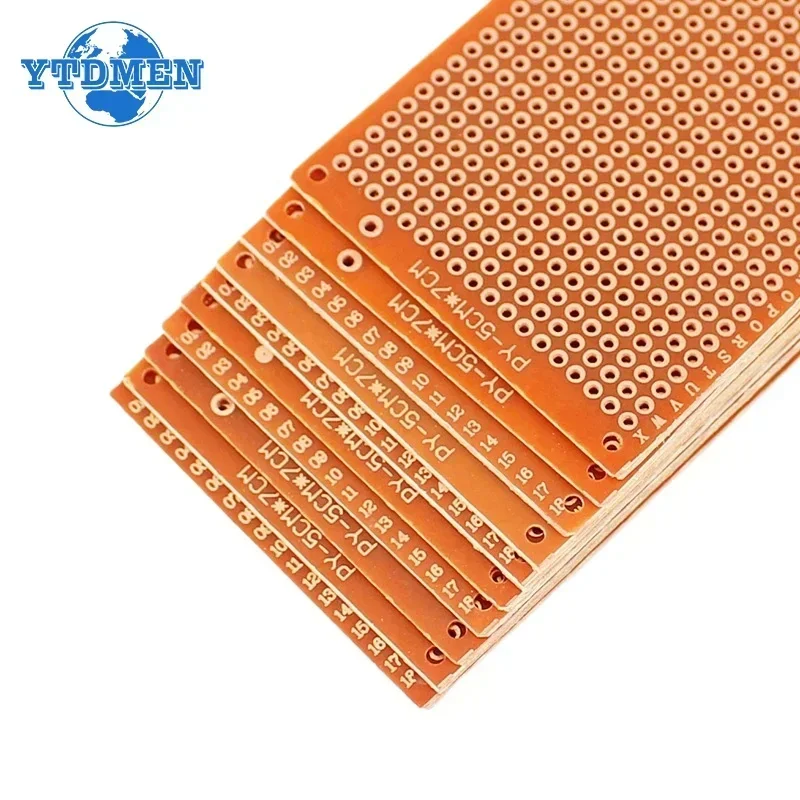 1/5/10pcs PCB 5*7cm Prototype PCB Universal Board Yellow Single-sided Protoboard DIY Electronic Kit