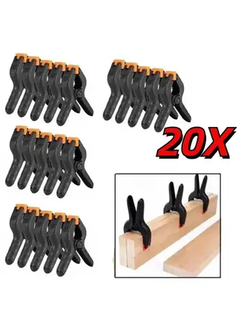 20/5 Pack 2inch Plastic Adjustable Woodworking Clamps Wood Working Tools Spring Clip Carpentry Clamps Outillage Menuiserie