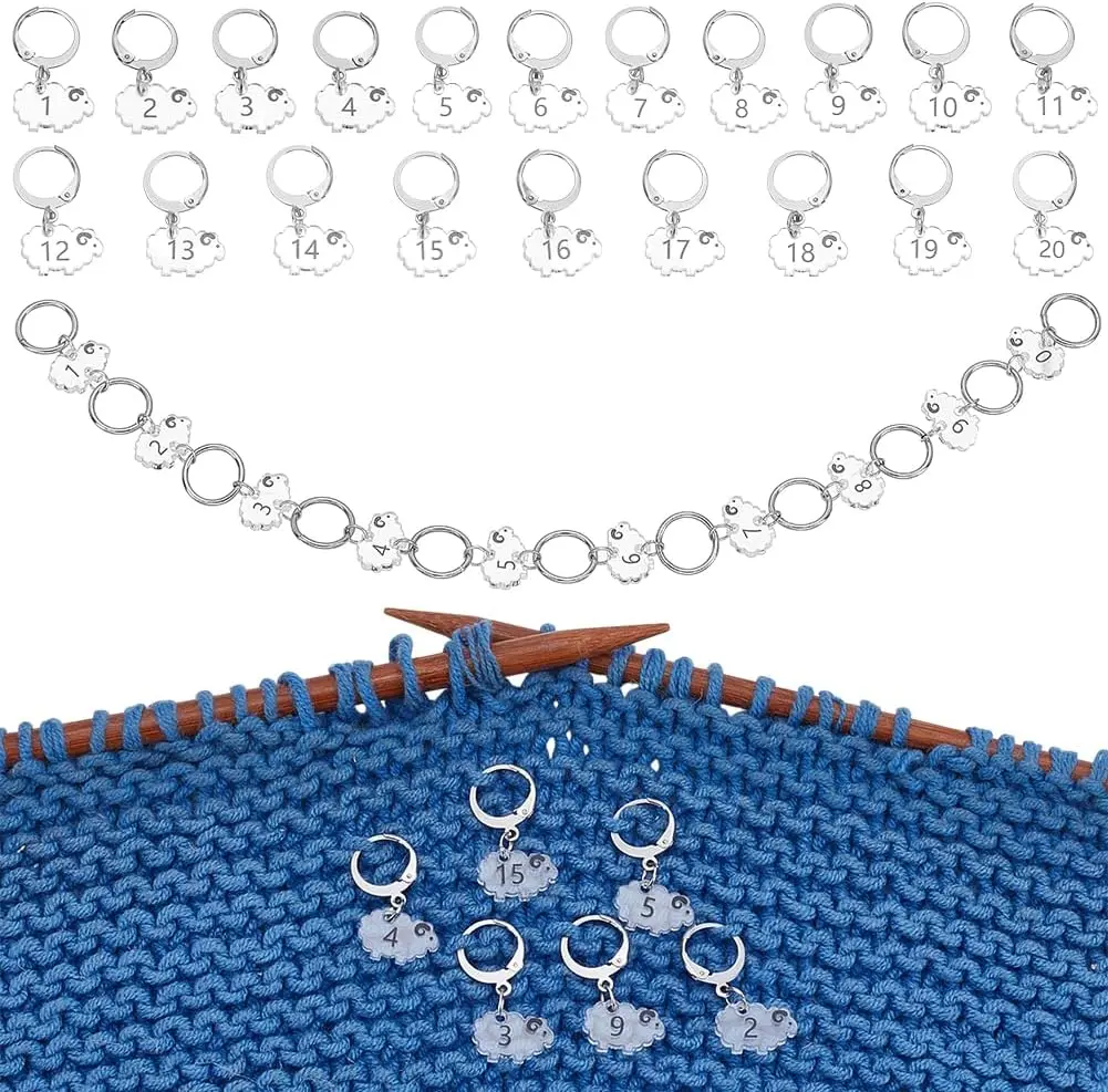Sheep Charm Acrylic Stitch Markers product image
