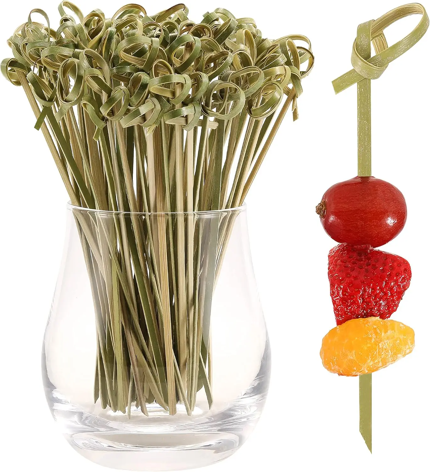 

PCS Cocktail Picks, 4.7 Inch Toothpicks for Appetizers, Natural Bamboo Knot Skewers, Mini Food Sticks, Fancy Tooth Picks for Dri