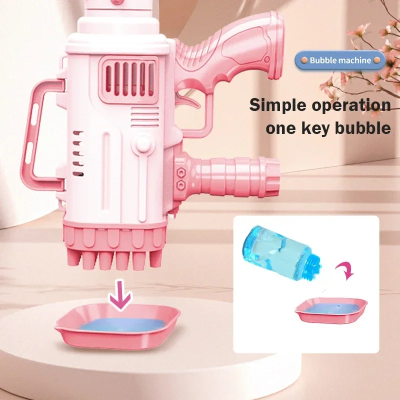 32 หลุมไฟฟ้ามือถือ Bubble Machine ของเล่นเด็ก Bubble Maker พร้อมแสงเด็กปาร์ตี้กลางแจ้งสบู่ Bubbles Blower เกมของขวัญ
