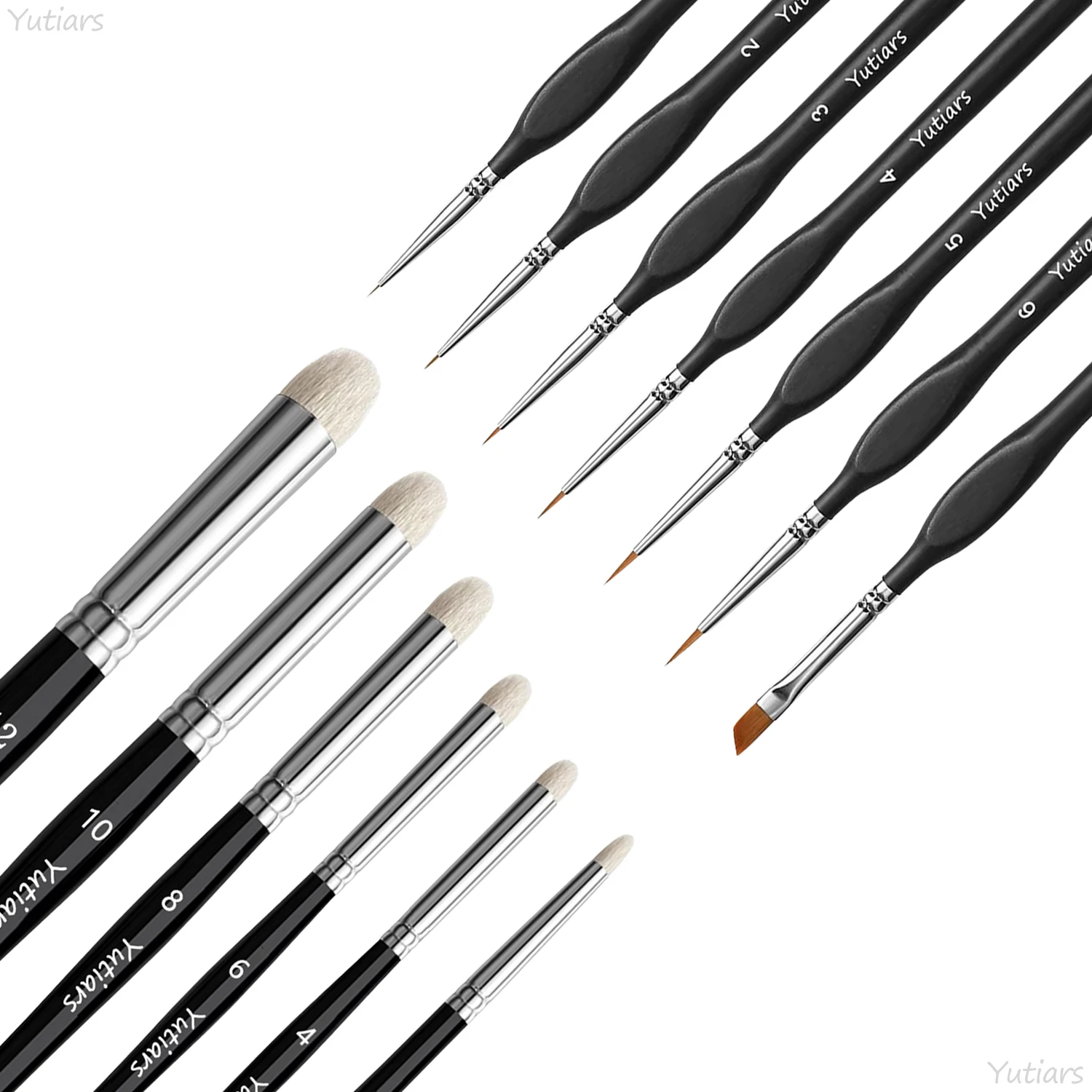 Yutiars 6/7/13pcs Dry Brush Miniature Painting Professional Modellers Paint Brushes for Enamel Figurines Scale Model Art