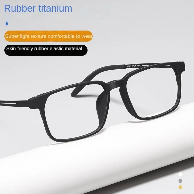 New Ultralight Anti Slip High Quality Plastic Titanium Square Frame Eyeglass Frame Large Optical Prescription Glasses For Men