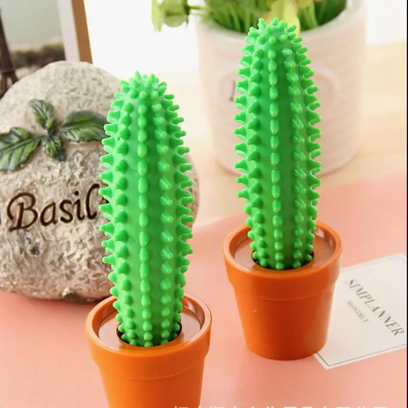 criativo kawaii cactus caneta esferografica esferografica de planta verde presente dos miudos papelaria bonito material escolar pc 01