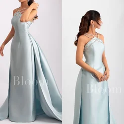 Bloom  Customized Straps Evening Dresses Satin Long Floor Length Lace-up High Quality Prom Dresses 2024 New Wedding Party Dress