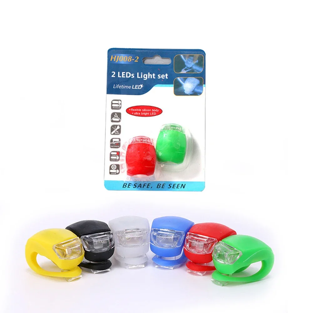 LED Silicone Bicycle Front Rear Light Set 3 Modes Waterproof MTB Mountain Road Bike Cycling Headlight Tail Warning Lamp