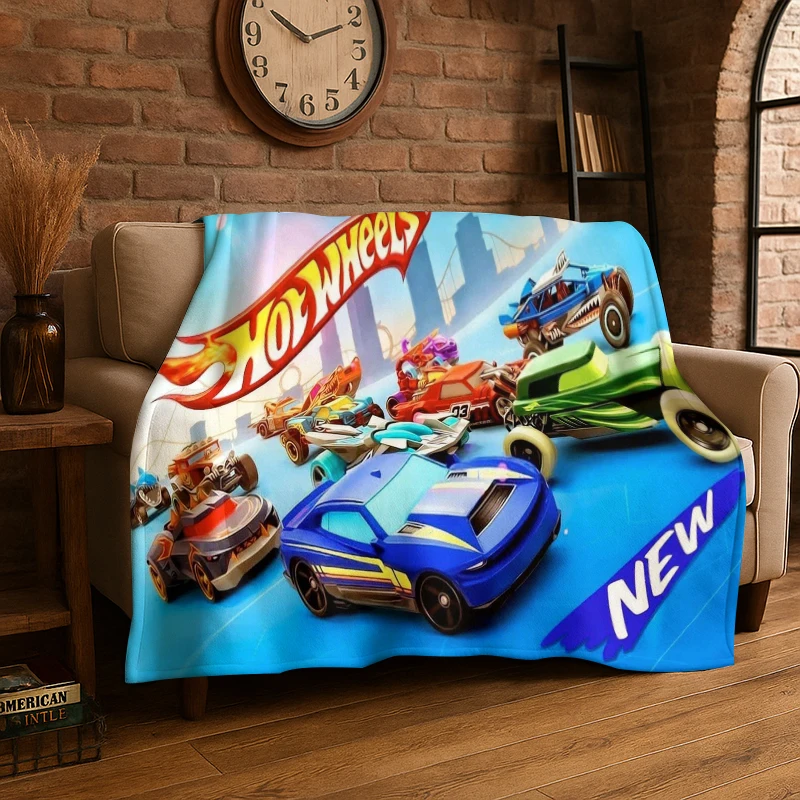 Racing Car H-Hot Wheels MOTO Cartoon Flannel Throw Blanket,Warm Cozy Blanket for Bed,Sofa,Couch,Bedroom,Living Room,Office,Gift