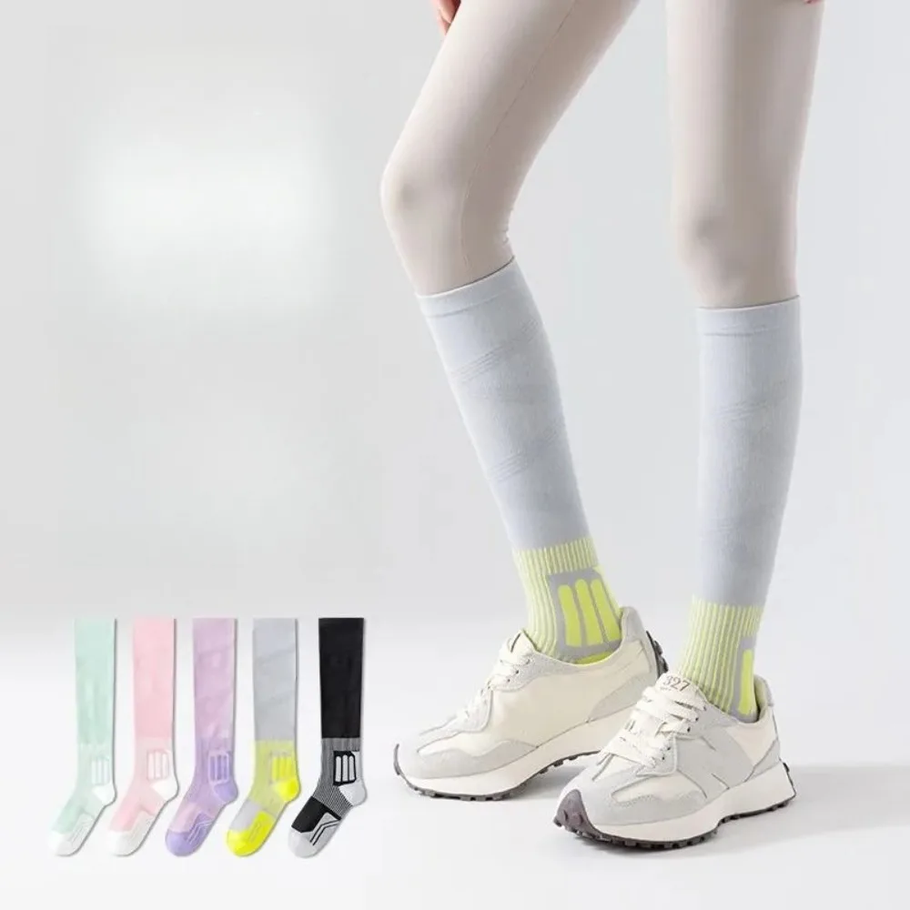 1 pair of women's sports pressure socks, fitness running compression socks, cycling skipping rope yoga specific calf socks