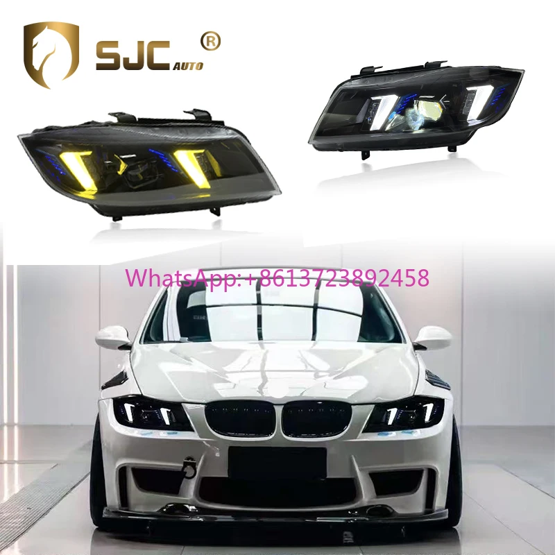 

Car Part for BMW 3 Series E90 2005-2012 New Style Snake Eyes Design Yellow Color Headlight Front Lamps
