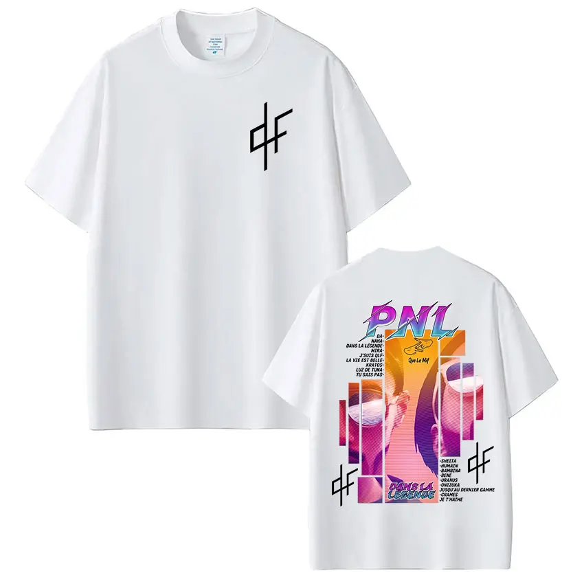 French Rapper PNL Dans La Legende Le Monde Chico Album T-shirts Men's Women Fashion Hip Hop Short Sleeve Cotton Casual T Shirts
