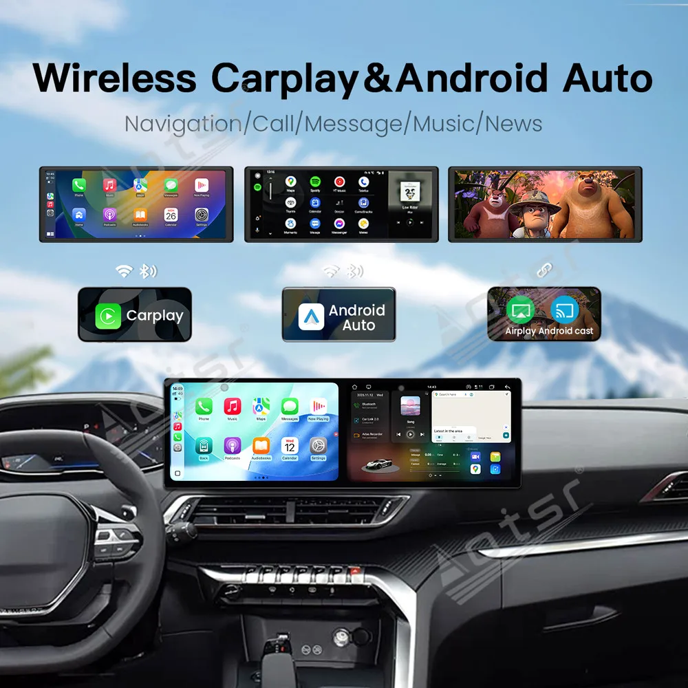 

Двойной 10,1-дюймовый Android 15, Carplay для Peugeot 4008/5008 2016-2022, GPS-навигация, автомобильное радио, HD сенсорный экран, автостерео