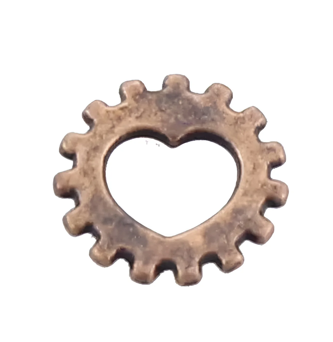 

50pcs 12mm Zinc alloy metal gear with heart shaped design charms for jewelry handmade HW3126