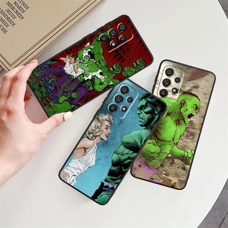 Funda negra de teléfono para Samsung, Funda de teléfono de color negro con diseño de Robert Bruce Banner, Hulk, A53, A52, A33, A32, A51, A71, A21S, A13, A73, A55, A22, A23, A35, A72, A54, A12, 5G