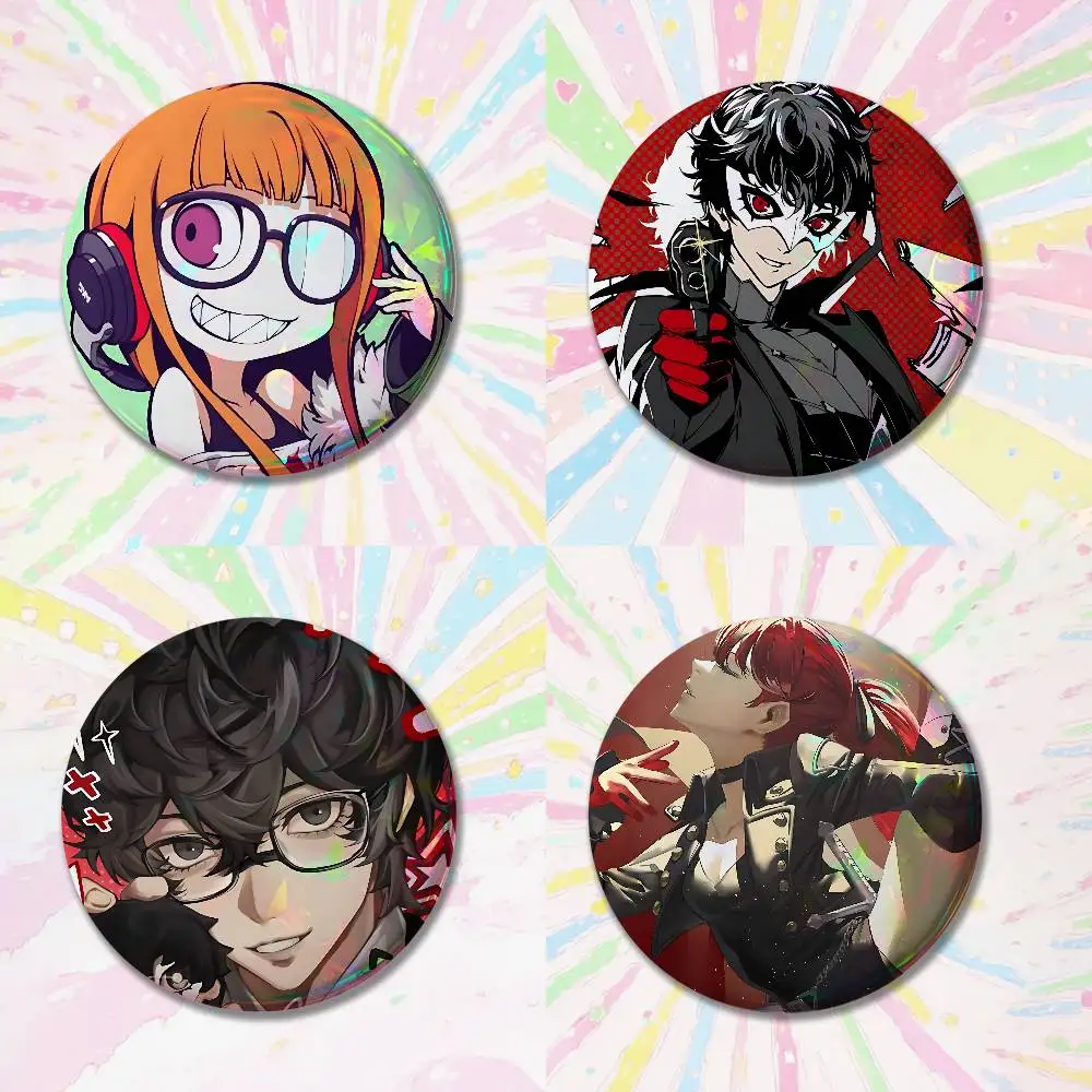Goro Akechi Persona Joker Badges Tinplate Soft Button Pin Brooch Metal Badge Custom Jewelry Accessories Hat Bag Lapel