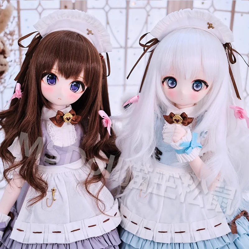 New Arrival BJD Doll Wigs Long Curly Hair For 1/3 1/4 1/6 DD MDD With Bangs Bunches Hair Accessories