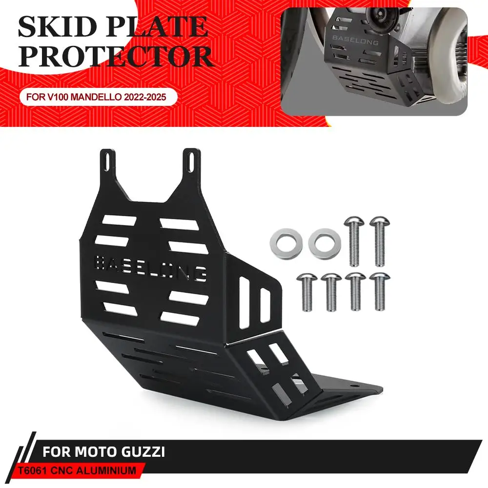 

V 100 MandelloS Motorcycle Skid Plate Bash Frame Guard Protection Under Engine Cover For Moto Guzzi V100 Mandello S MOTO-GUZZI