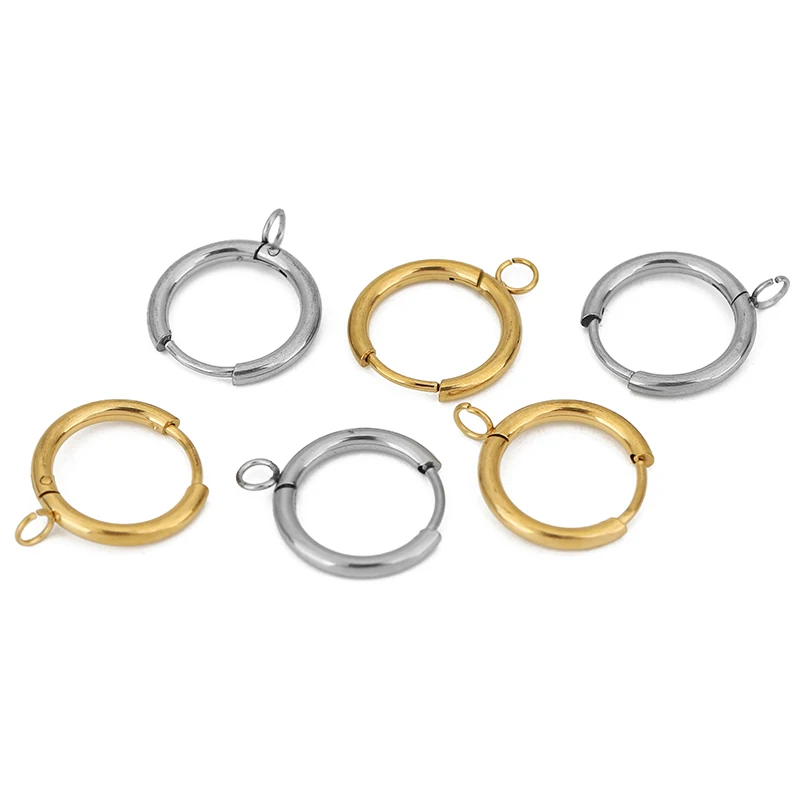 10 قطعة PVD أبدا تتلاشى أقراط السنانير صنع 16 مللي متر هيبوالرجينيك الفولاذ المقاوم للصدأ القرط المشابك سلك لمستلزمات نتائج المجوهرات #4