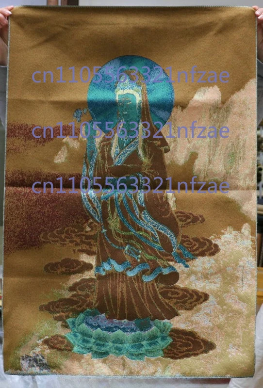 Mural Thangka z tibetskiej satyny jedwabnej przedstawiający Bogini Guanyin Kwan-yin Avalokiteshwarę, 36 cali