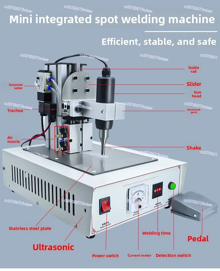 

Ultrasonic Spot Welding Machine 35K Desktop Small Welding Ear Strap Cake Fruit Plastic Box Positioning Point Melting and Ironing