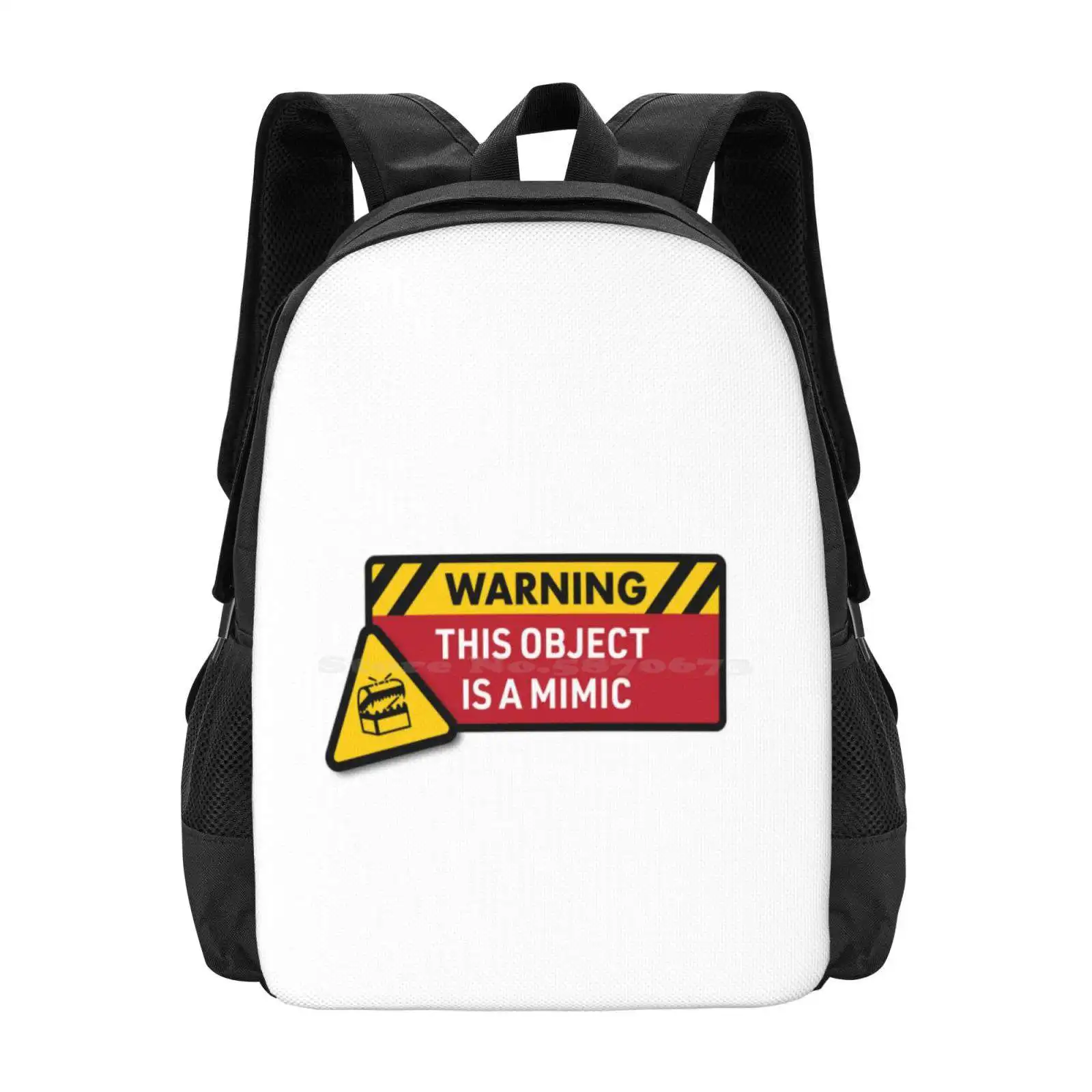 Warning: This Object Is A Mimic (Dnd) Hot Sale Schoolbag Backpack Fashion Bags Dnd And Dragons Rpgs Mimics Shapechanger