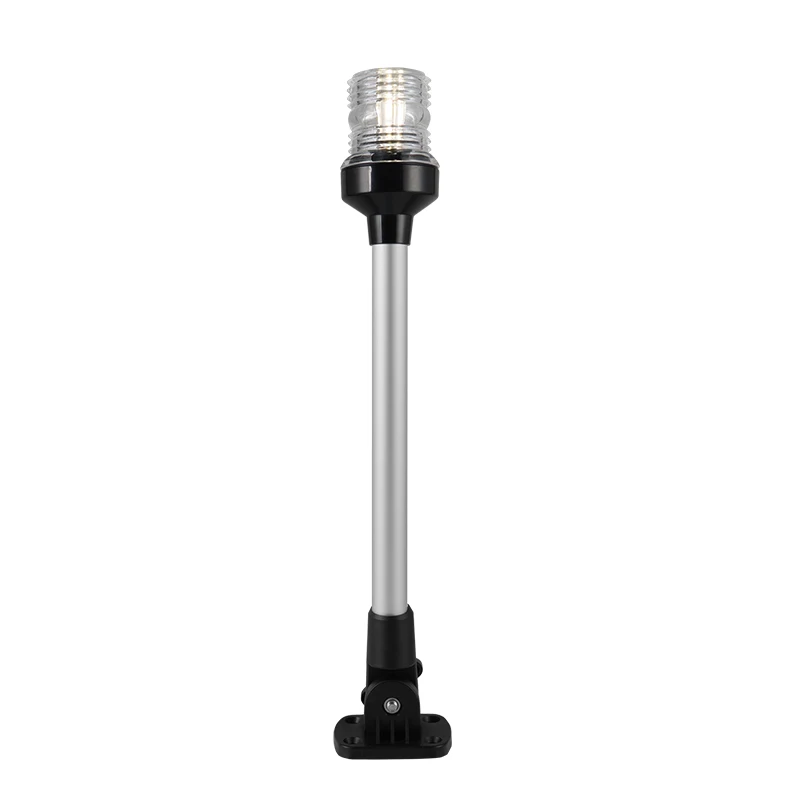 2Pcs Marine All Round LED Pole Light LED Boat Light with Standard Pole 3 Nautical Mile 360° White Navigation Light